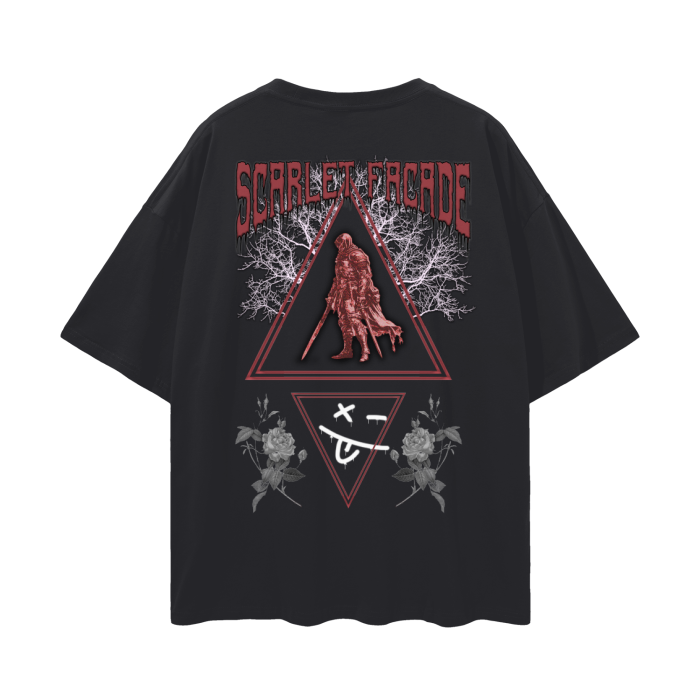 Dark Vantasy: SLAIN- Scarlet Facade - Oversized Deep Drop Tee